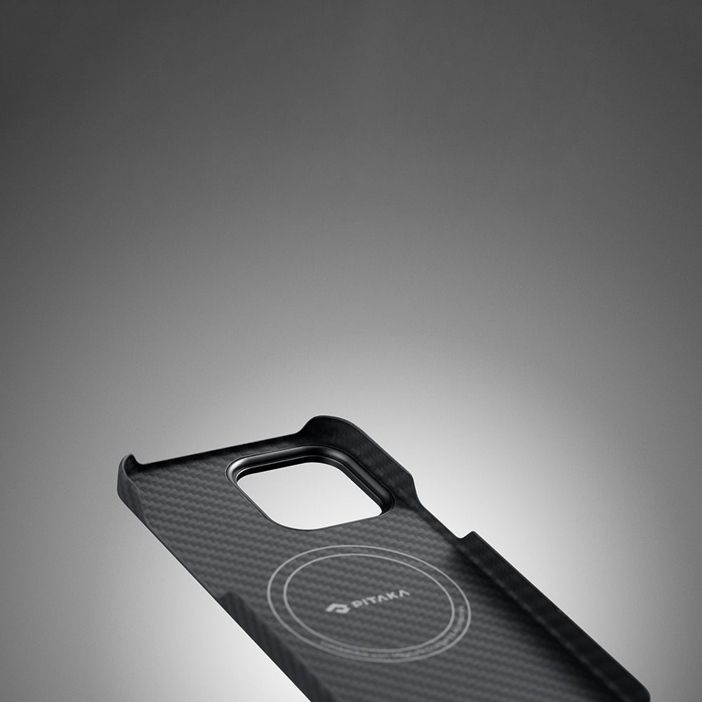 Apple iPhone 14 Pro Kılıf M-safe Şarj Özellikli 600D Aramid Fiber Pitaka Tactile Woven Orchestra Serisi Rhapsody Kapak