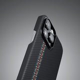 Apple iPhone 14 Pro Kılıf M-safe Şarj Özellikli 600D Aramid Fiber Pitaka Tactile Woven Orchestra Serisi Rhapsody Kapak