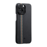 Apple iPhone 14 Pro Kılıf M-safe Şarj Özellikli 600D Aramid Fiber Pitaka Tactile Woven Orchestra Serisi Rhapsody Kapak