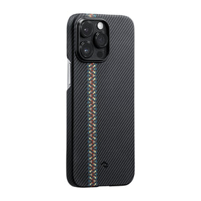 Apple iPhone 14 Pro Kılıf M-safe Şarj Özellikli 600D Aramid Fiber Pitaka Tactile Woven Orchestra Serisi Rhapsody Kapak