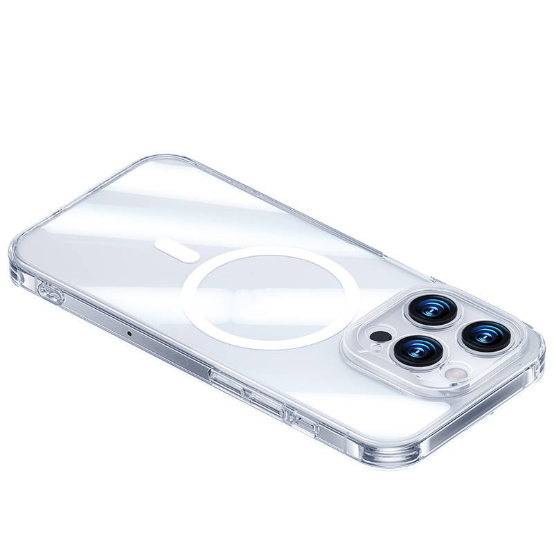 Apple iPhone 14 Pro Kılıf M-safe Şarj Özellikli Benks Magnetic Shiny Glass Serisi Kapak