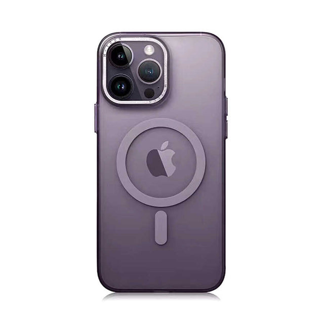 Apple iPhone 14 Pro Kılıf M-safe Şarj Özellikli Buzlu Sert PC Zore Tuval Kapak