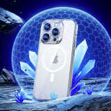 Apple iPhone 14 Pro Kılıf M-safe Şarj Özellikli Cam Yüzey Ekran Koruyuculu Benks Electroplated Kapak