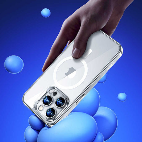 Apple iPhone 14 Pro Kılıf M-safe Şarj Özellikli Cam Yüzey Ekran Koruyuculu Benks Electroplated Kapak
