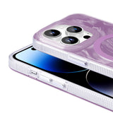 Apple iPhone 14 Pro Kılıf M-safe Şarj Özellikli Fırça Boya Desenli Zore Palet Kapak