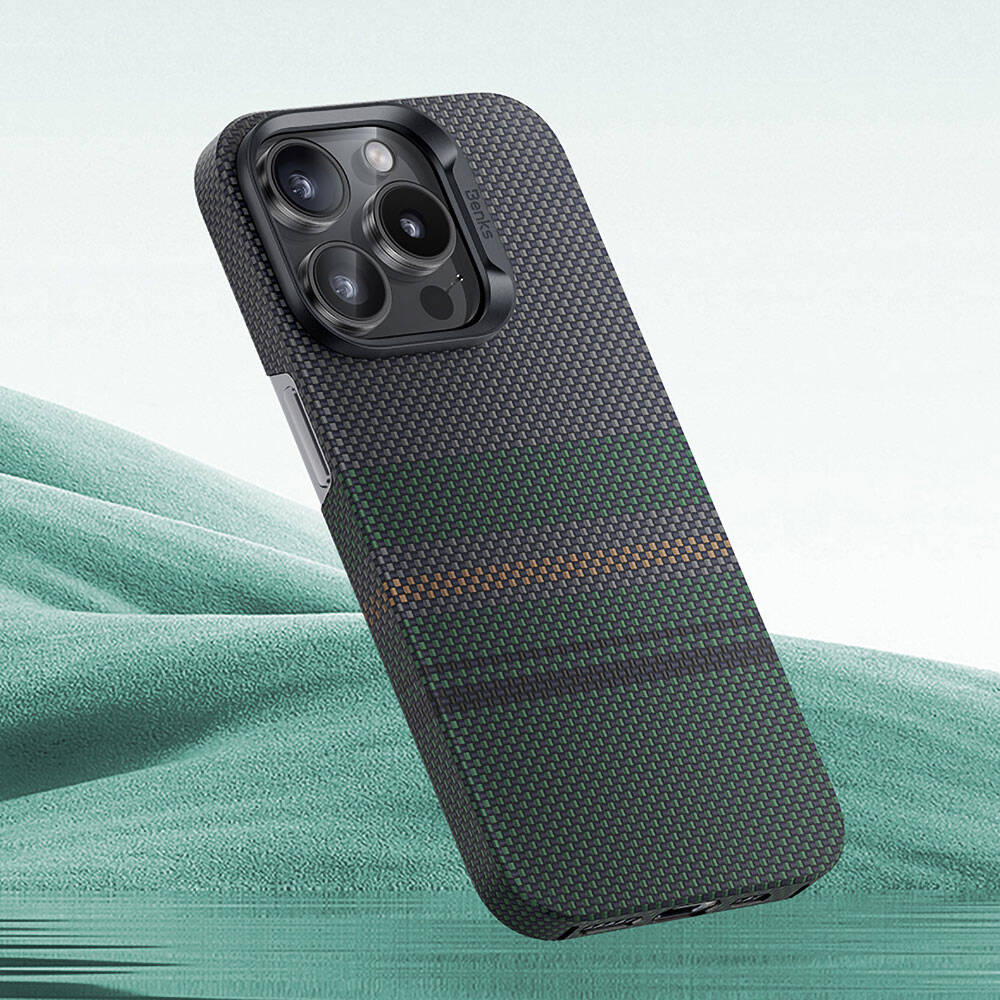 Apple iPhone 14 Pro Kılıf M-safe Şarj Özellikli Karbon Fiber Tasarımlı Benks Aurora ArmorAir Kevlar Kapak