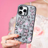 Apple iPhone 14 Pro Kılıf M-safe Şarj Özellikli Kelebek Desenli Youngkit Shadow Dance Serisi Kapak