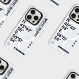 Apple iPhone 14 Pro Kılıf M-safe Şarj Özellikli Koordinat Yazı Desenli Benks Summit Serisi Kapak