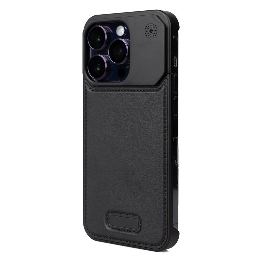 Apple iPhone 14 Pro Kılıf M-safe Şarj Özellikli Mekanizmalı Koku Hazneli Zore Mostar Kapak