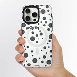Apple iPhone 14 Pro Kılıf M-safe Şarj Özellikli Polka Dot Desenli Youngkit Spots Serisi Kapak