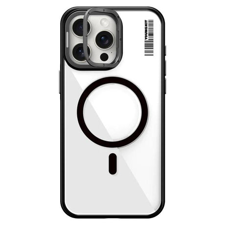 Apple iPhone 14 Pro Kılıf M-safe Şarj Özellikli Sararma Önleyici Youngkit Crystal Grid Kapak