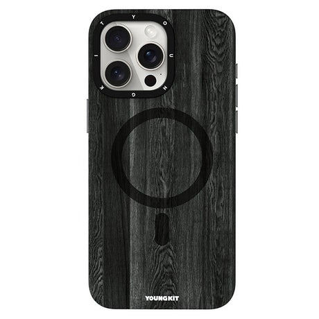 Apple iPhone 14 Pro Kılıf M-safe Şarj Özellikli Sararmaya Dayanıklı Youngkit Wood Forest Serisi Kapak