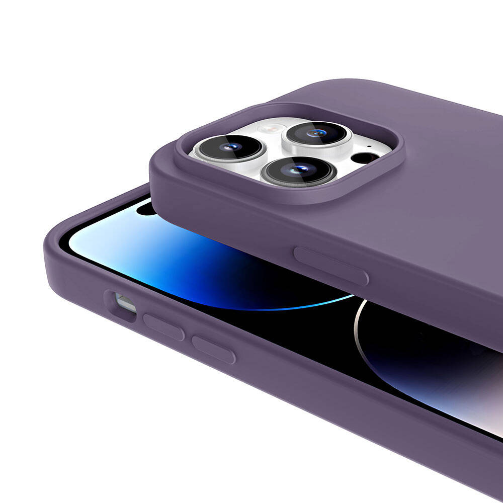 Apple iPhone 14 Pro Kılıf M-safe Şarj Özellikli Sıvı Teknolojili Silinebilir Sert Zore Kivi Kapak
