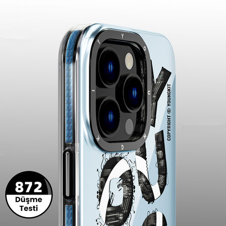 Apple iPhone 14 Pro Kılıf M-safe Şarj Özellikli Yazı Temalı YoungKit Mechanic Serisi Kapak