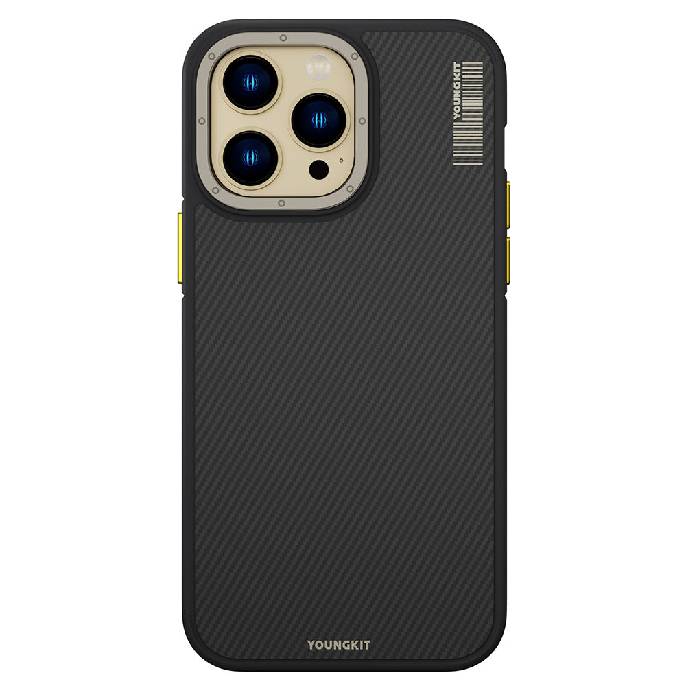 Apple iPhone 14 Pro Kılıf M-safe Şarj Özellikli YoungKit 600D Kevlar Kapak