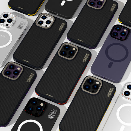 Apple iPhone 14 Pro Kılıf M-safe Şarj Özellikli YoungKit 600D Kevlar Kapak