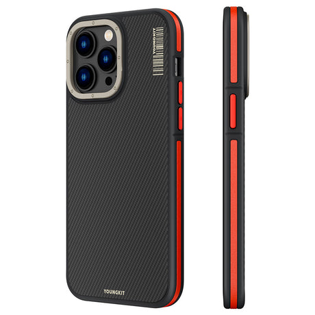 Apple iPhone 14 Pro Kılıf M-safe Şarj Özellikli YoungKit 600D Kevlar Kapak