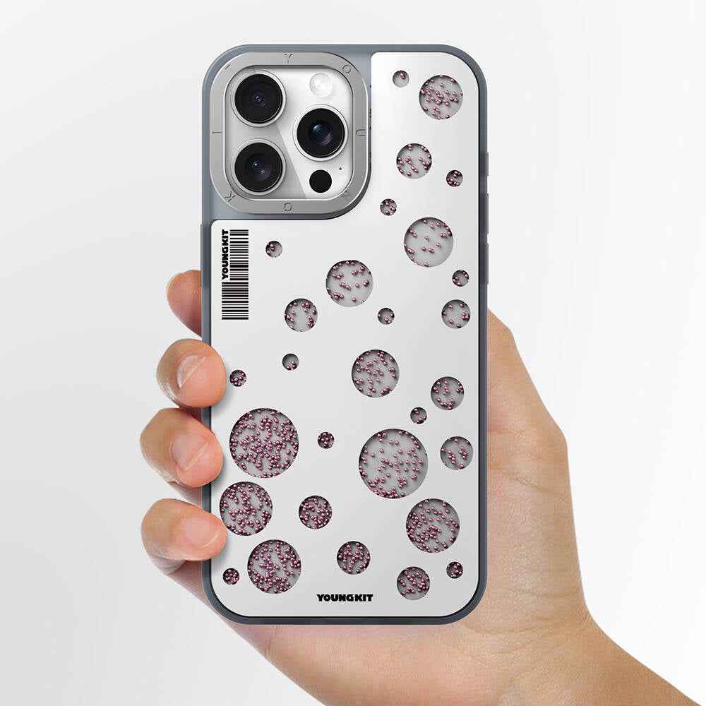 Apple iPhone 14 Pro Kılıf M-safe Şarj Özellikli Youngkit Quicksand Beads Serisi Kapak