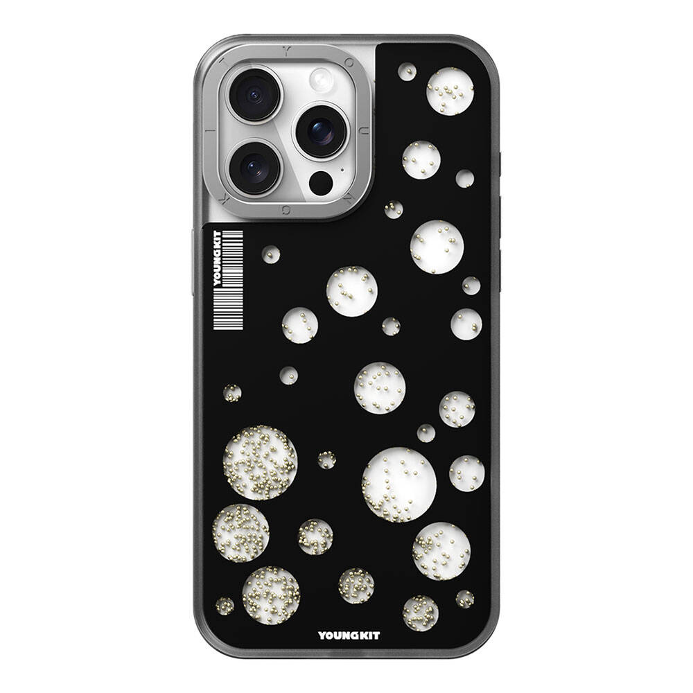 Apple iPhone 14 Pro Kılıf M-safe Şarj Özellikli Youngkit Quicksand Beads Serisi Kapak