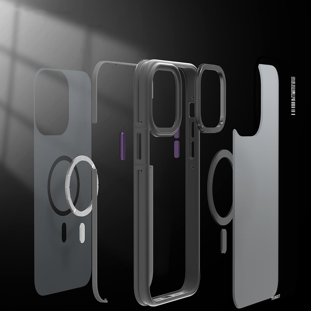 Apple iPhone 14 Pro Kılıf M-safe Şarj Özellikli Youngkit Rock Sand Serisi Kapak