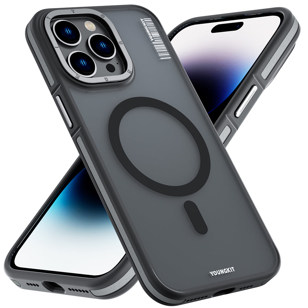Apple iPhone 14 Pro Kılıf M-safe Şarj Özellikli Youngkit Rock Sand Serisi Kapak