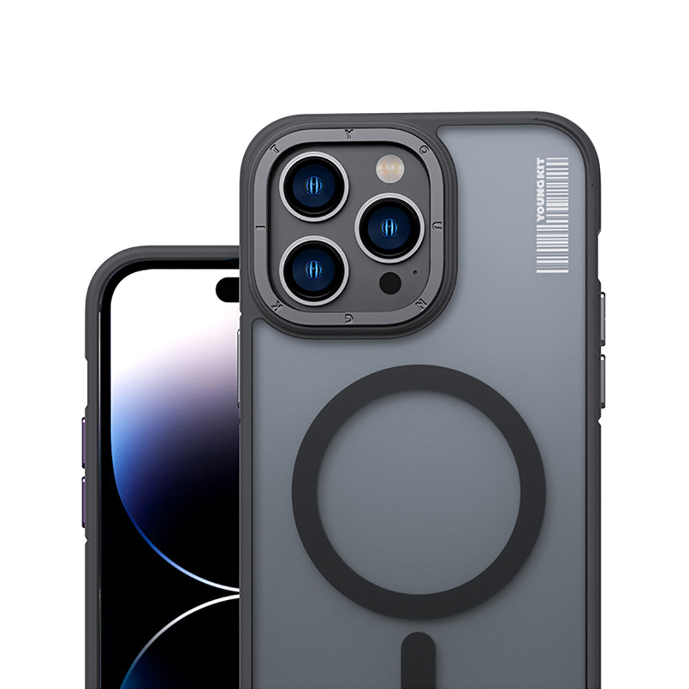 Apple iPhone 14 Pro Kılıf M-safe Şarj Özellikli Youngkit Rock Sand Serisi Kapak