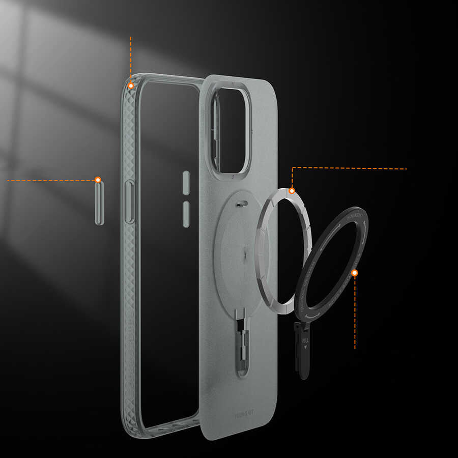 Apple iPhone 14 Pro Kılıf M-safe Şarj Özellikli Youngkit Rock Serisi Kapak