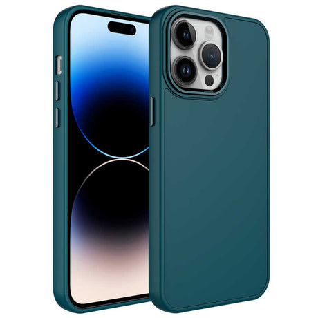 Apple iPhone 14 Pro Kılıf Metal Çerçeve ve Buton Tasarımlı Silikon Zore Luna Kapak