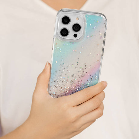 Apple iPhone 14 Pro Kılıf Parlayan Simli Şeffaf Lisanslı Switcheasy Starfield Kapak