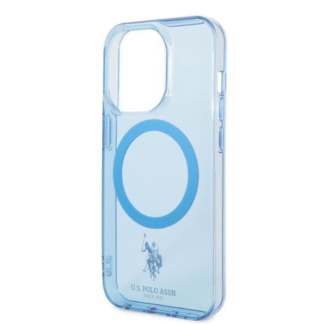 Apple iPhone 14 Pro Kılıf U.S. POLO ASSN. M-safe Şarj Özellikli Transparan Tasarım Kapak