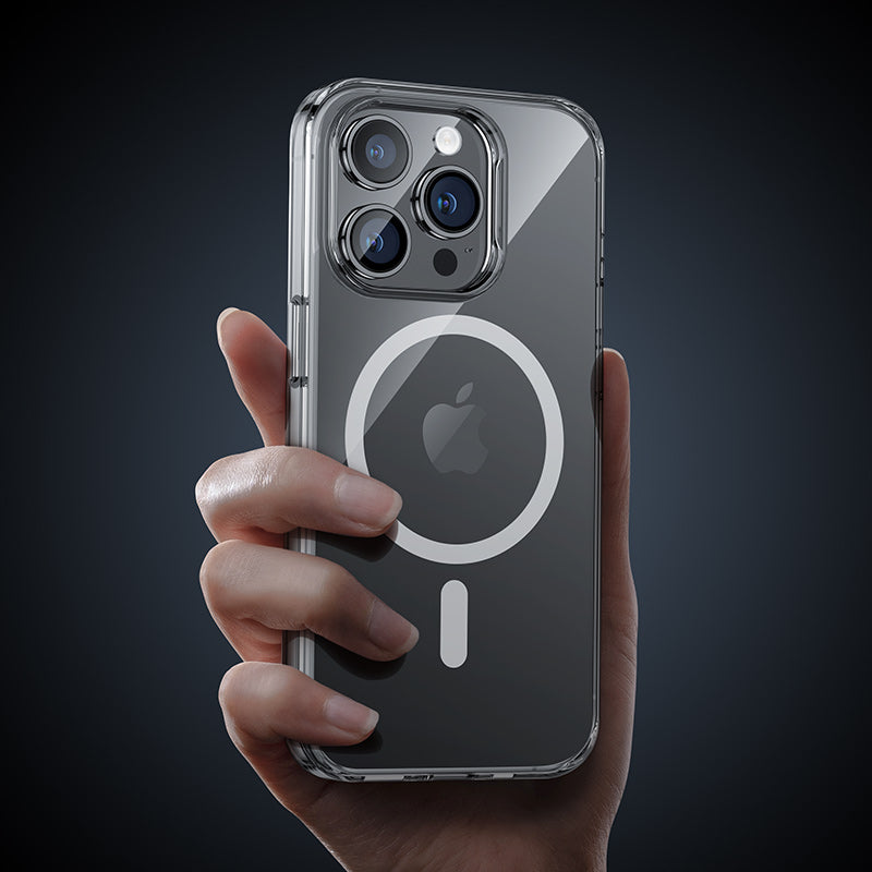 Apple iPhone 14 Pro Kılıf Wireless Şarj Destekli Benks Yeni Magnetik Crystal PC Kapak