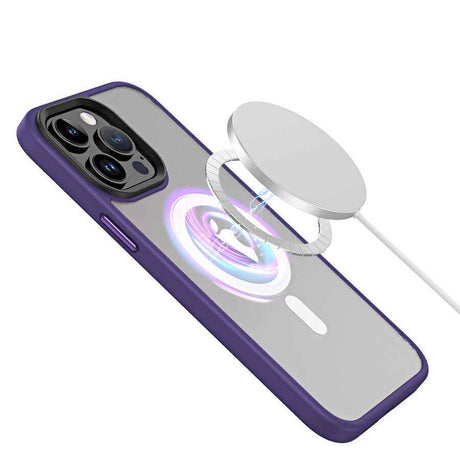 Apple iPhone 14 Pro Kılıf Wireless Şarj Özellikli Zore Hibrit M-safe Kapak