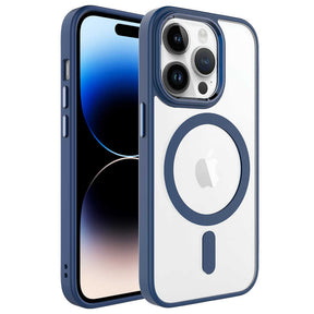 Apple iPhone 14 Pro Kılıf Wireless Şarj Özellikli Zore Krom M-safe Silikon Kapak