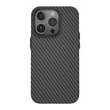 Apple iPhone 14 Pro Kılıf ​​​​​Wiwu Karbon Fiber Görünümlü M-safe Wireless Şarj Özellikli Kabon Kapak