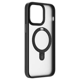Apple iPhone 14 Pro Kılıf Wiwu ZMM-010 M-safe Şarj Özellikli Parmak İzi Bırakmayan Mat Transparan Standlı Kapak