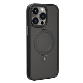 Apple iPhone 14 Pro Kılıf Wiwu ZMM-010 M-safe Şarj Özellikli Parmak İzi Bırakmayan Mat Transparan Standlı Kapak