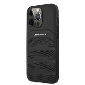 Apple iPhone 14 Pro Max Kılıf AMG Leather Deri Çizgili Kabartmalı Dizayn Kapak
