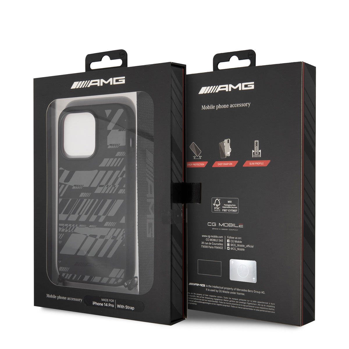 Apple iPhone 14 Pro Max Kılıf AMG Liquid Silikon Strap Telefon Askılı Grafik Dizayn Kapak