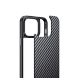Apple iPhone 14 Pro Max Kılıf Aramid Karbon Fiber M-safe Özellikli Wlons Radison Kapak