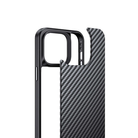 Apple iPhone 14 Pro Max Kılıf Aramid Karbon Fiber M-safe Özellikli Wlons Radison Kapak