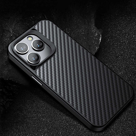 Apple iPhone 14 Pro Max Kılıf Aramid Karbon Fiber M-safe Özellikli Wlons Radison Kapak