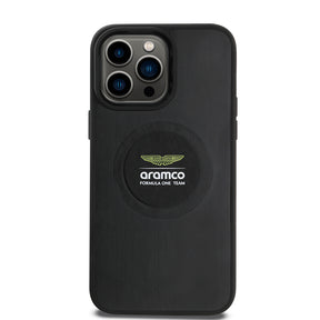 Apple iPhone 14 Pro Max Kılıf Aston Martin Orjinal Lisanslı M-safe Şarj Özellikli Aluminyum Arka Yüzeyli Formula One Team Baskılı Kapak