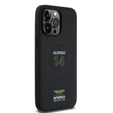 Apple iPhone 14 Pro Max Kılıf Aston Martin Orjinal Lisanslı M-safe Şarj Özellikli PU Deri Alonso 14 Baskılı Kapak
