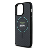 Apple iPhone 14 Pro Max Kılıf Aston Martin Orjinal Lisanslı M-safe Şarj Özellikli Renkli Halka ve Karbon Fiber Tasarımlı Kapak