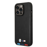 Apple iPhone 14 Pro Max Kılıf BMW M-safe Şarj Özellikli PU Deri 3 Renkli Logolu Dizayn Kapak