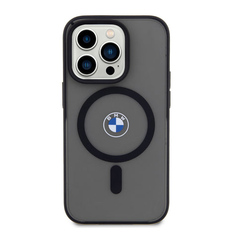 Apple iPhone 14 Pro Max Kılıf BMW M-safe Şarj Özellikli Transparan Logolu İmza Dizayn Kapak