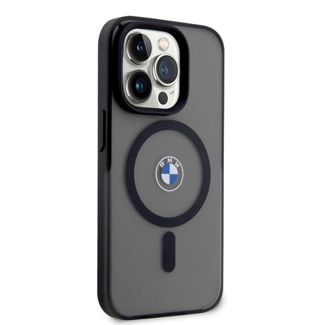 Apple iPhone 14 Pro Max Kılıf BMW M-safe Şarj Özellikli Transparan Logolu İmza Dizayn Kapak