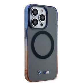Apple iPhone 14 Pro Max Kılıf BMW M-safe Şarj Özellikli Transparan Renk Geçişli Dizayn Kapak