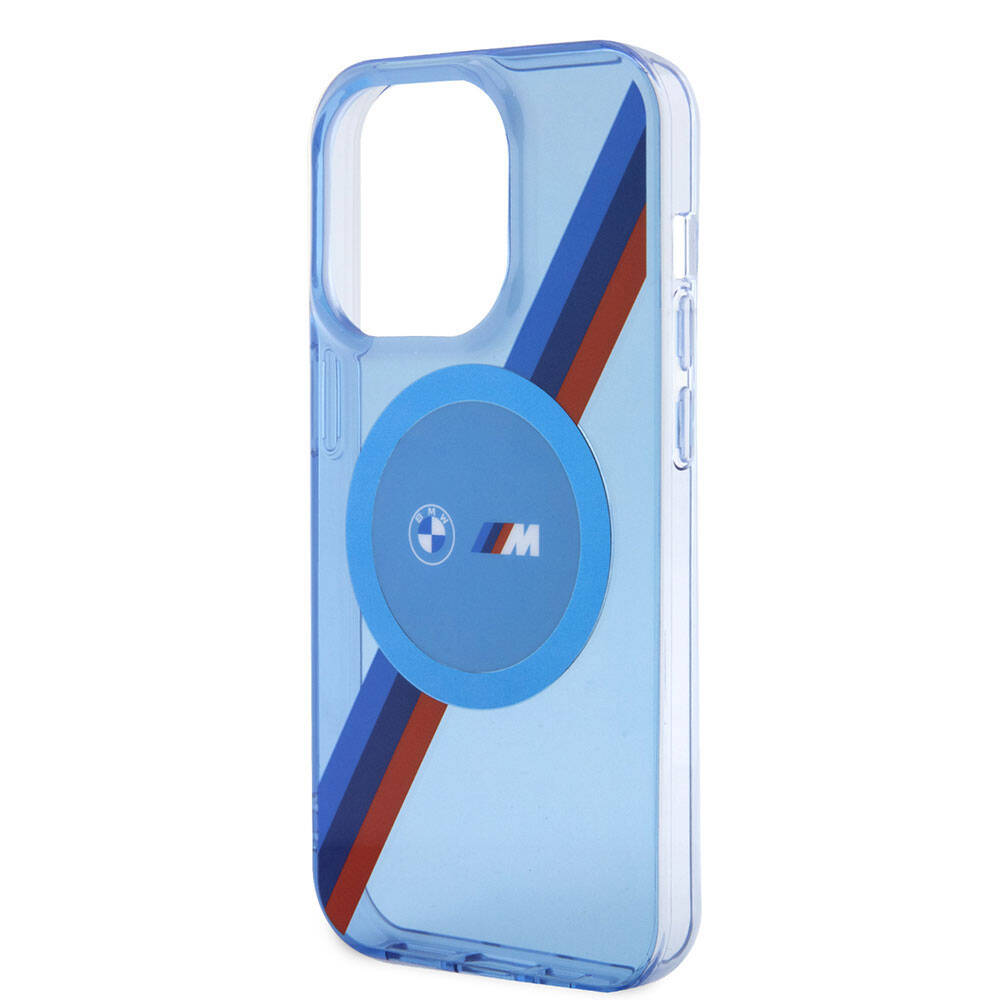 Apple iPhone 14 Pro Max Kılıf BMW M-safe Şarj Özellikli Transparan Tricolor Stripes Orjinal Lisanslı Kapak