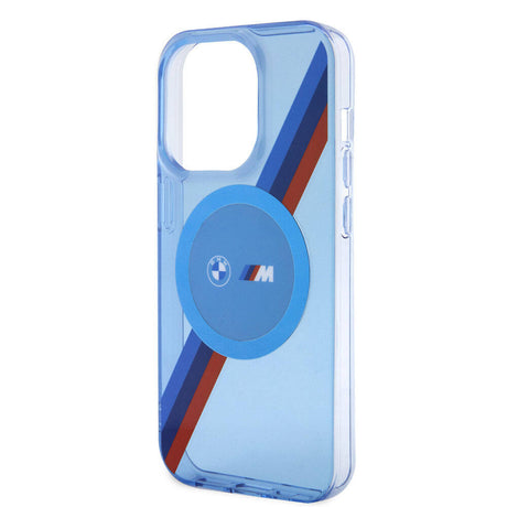 Apple iPhone 14 Pro Max Kılıf BMW M-safe Şarj Özellikli Transparan Tricolor Stripes Orjinal Lisanslı Kapak